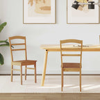 Eetkamerstoel 2 Pcs En Licht Massief Rubberhout
