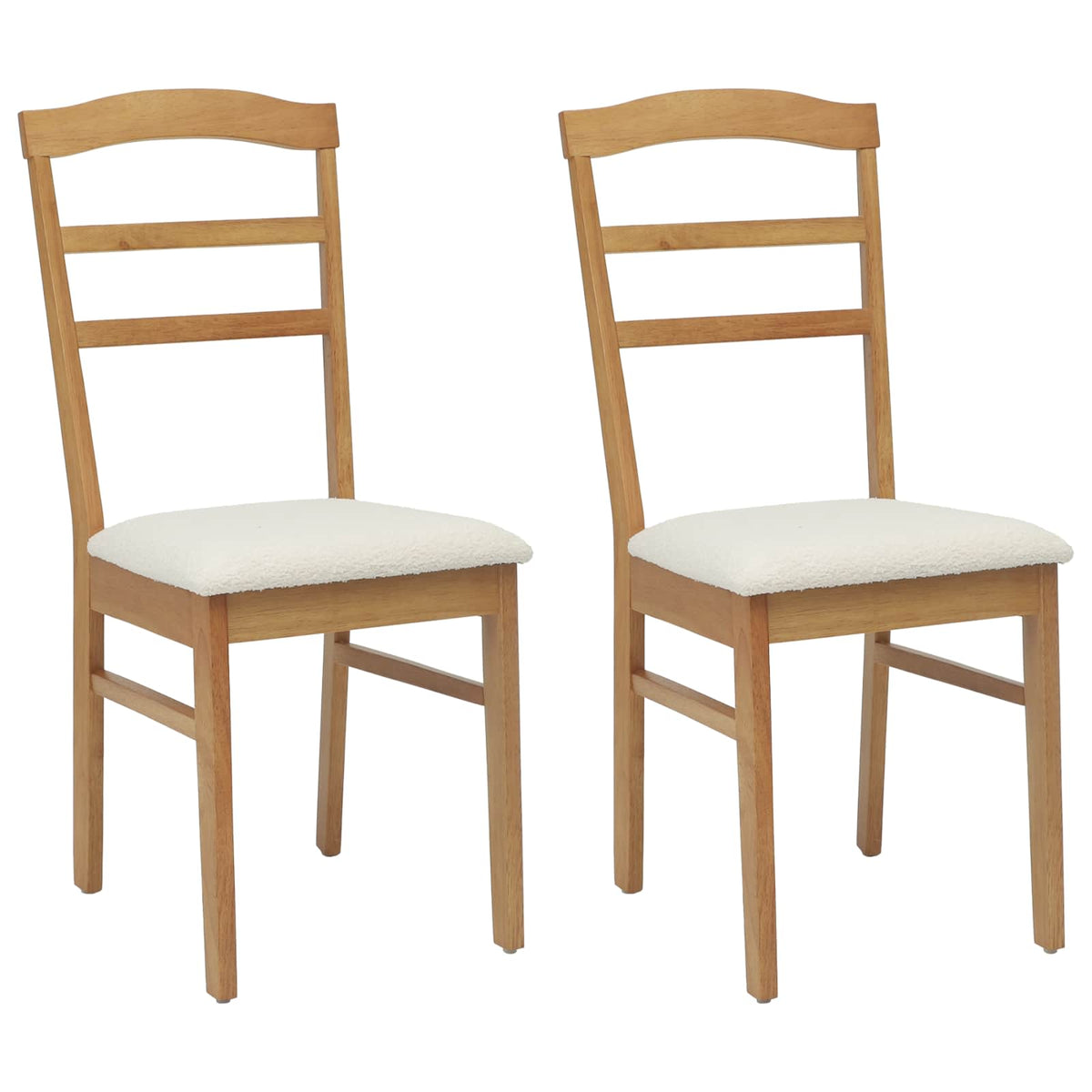 Eetkamerstoel 2 Pcs En Licht Massief Rubberhout